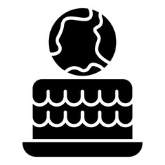 earth with cake birthday icon