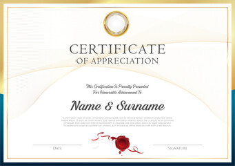 Certificate or Diploma of completion design template white background vector illustration  