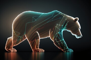 Obraz na płótnie Canvas Abstract image of bearish of stock market. Graph as background. Generative AI