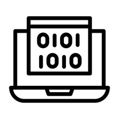 binary code line icon illustration vector graphic 