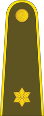 Shoulder pad military officer mark for the LEITENANTAS (LIEUTENANT) insignia rank in the  Lithuanian Land Force