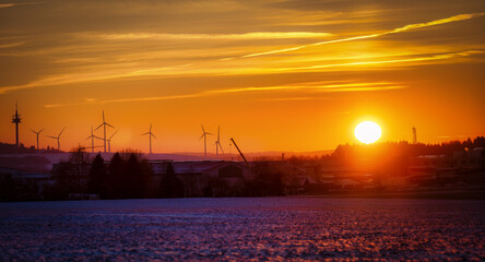 Sonnenuntergang auf der Schwäbischen Alb