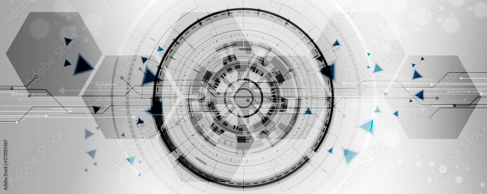 Aufkleber abstract white background image with technology concept and communication network