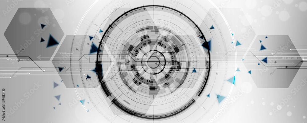Aufkleber abstract white background image with technology concept and communication network
