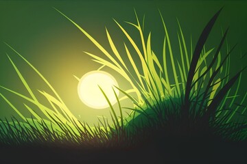 green grass and sunlight are hazy. Generative AI