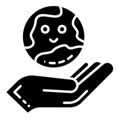 hand earth icon
