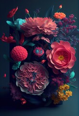 The Grace of a Floral Masterpiece. Generative AI