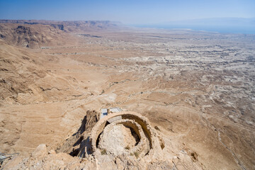 Israel, Vestige of the ancient palace on the Masada fortress near the Dead Sea