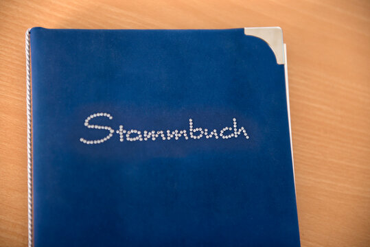 German family register book blue Stammbuch