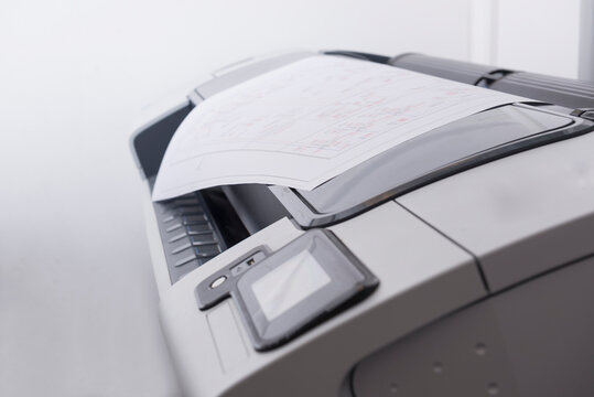 Close-up of plotter with plan, Munich, Bavaria, Germany