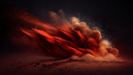 red dust in air particle motion blur 