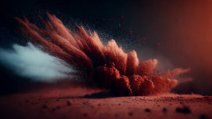 red dust in air particle motion blur 
