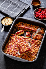 Raspberry Crumble Sheet Pan Pie, top view