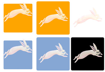 うさぎが元気に飛んでいるイラスト