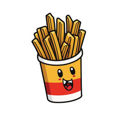 Crispy and Golden: A Perfectly Cooked French Fry Vector Illustration