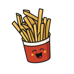 Crispy and Golden: A Perfectly Cooked French Fry Vector Illustration