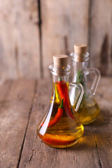 Olive oil with pepper, rosemary and garlic