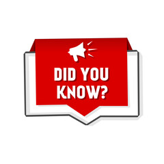 Did You Know label design with megaphone icon. Vector illustration.