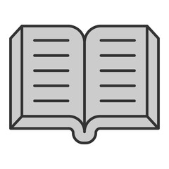 Open book - icon, illustration on white background, grey style