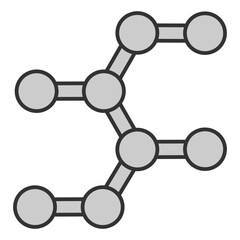 Fragment of DNA structure - icon, illustration on white background, grey style