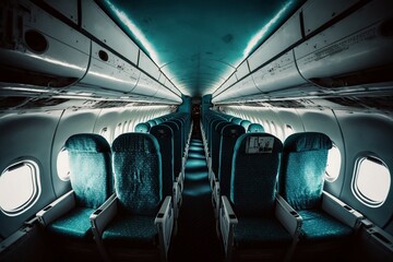 image, interior of an empty plane,generative ai
