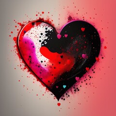 Abstract spatter valentine heart background
