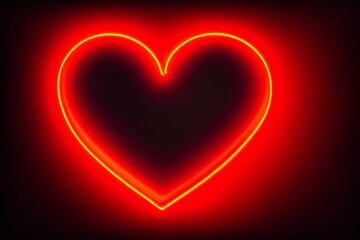 neon red two heart frame with text space2023