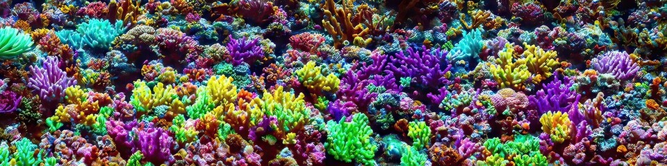 Colorful coral reef - underwater ecosystem filled with all manner of life by generative AI