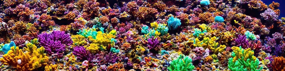 Naklejka na ściany i meble Colorful coral reef - underwater ecosystem filled with all manner of life by generative AI