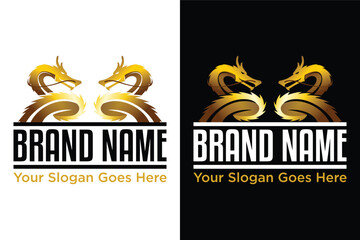 golden dragon vector illustration logo design