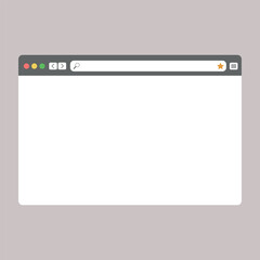 Web browser mockup. Simple web browser window vector. Internet empty page.