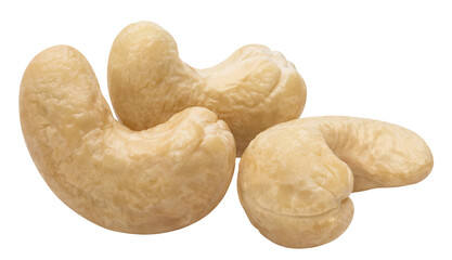 Delicious cashew nuts cut out