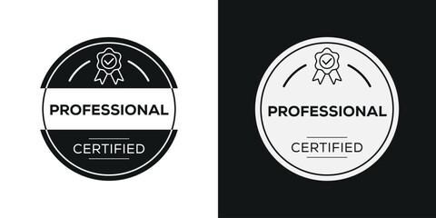 Obraz premium Creative (Professional) Certified badge, vector illustration.