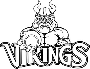 Viking Tennis Sports Mascot