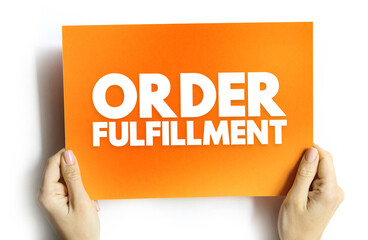 Order fulfillment - complete process from point of sales inquiry to delivery of a product to the...