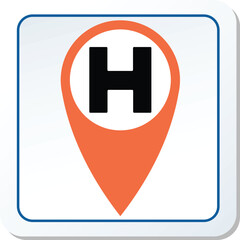 Hospital Navigation Icon Vector Illustration Graphic