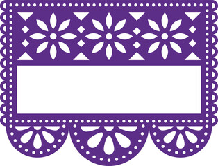 Papel Picado vector template design with blank space for text inspired by party garland cut out decorations from Mexico
- 570205650