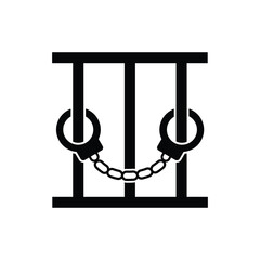Jail and handcuffs icon design. isolated on white background. vector illustration