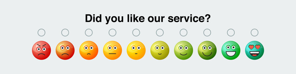 Set of yellow round emoticons for social networks or web design with different facial expressions.