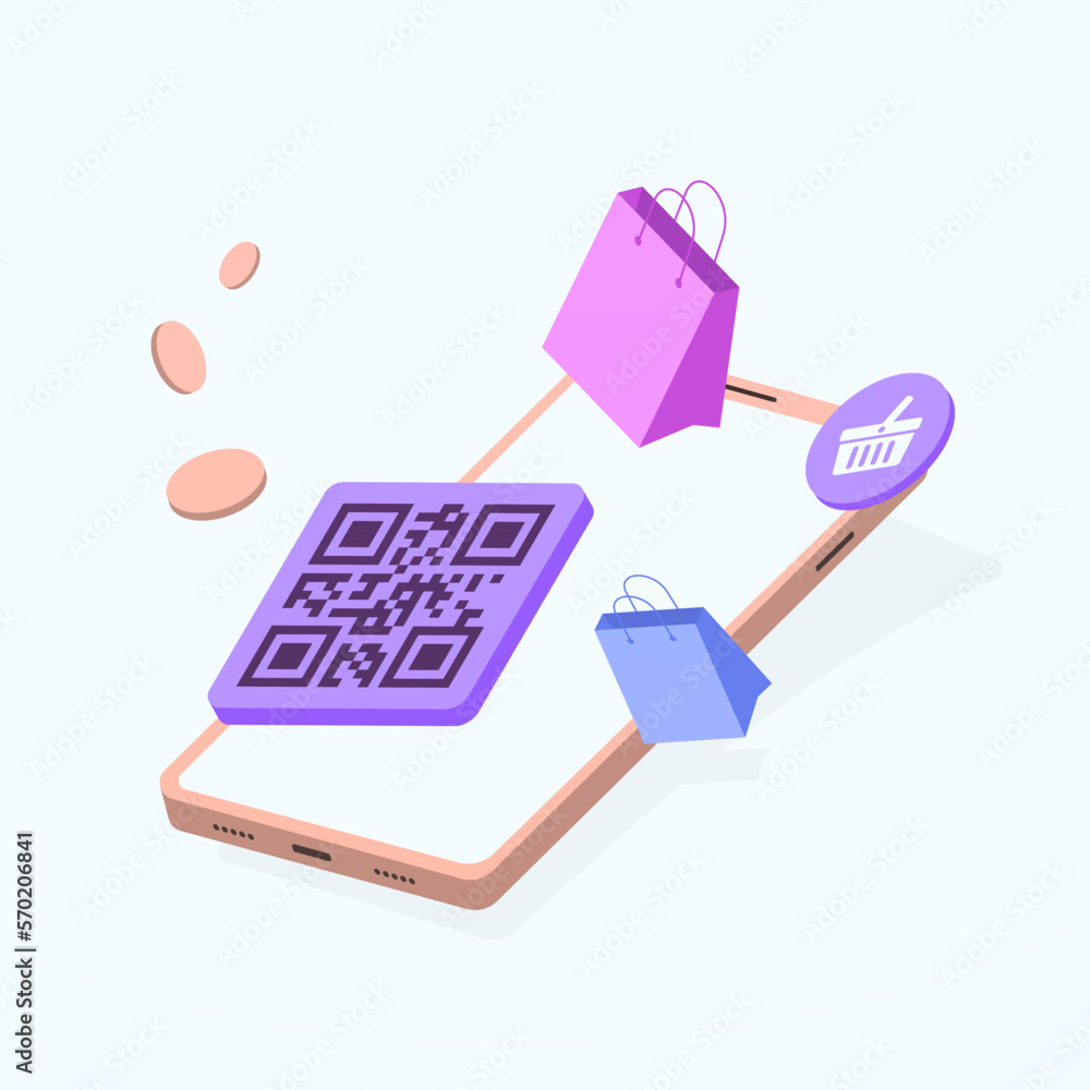 Poster qr code payment - contactless, cashless and seamless transactions method. ease of using qr codes for