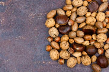 Mixed nuts on the table