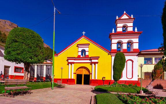 OLD COLONIAL CHURCH LOCATED IN THE CITY OF HUANCAVELICA IN PERU