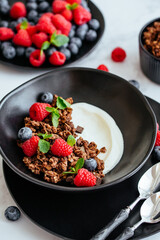 Granola with yogurt and berries