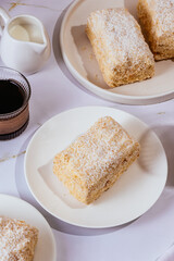 homemade cake made of several layers and cream
