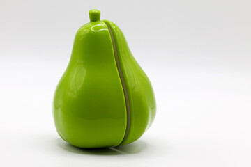 a toy pear that can be split in half