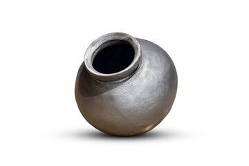 Indian handmade ou or  earthen pot or a clay pot, A earthen pot with cold water, pot isolated on...