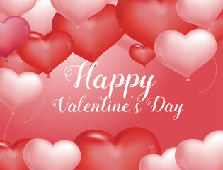 Valentine's day background with heart balloons