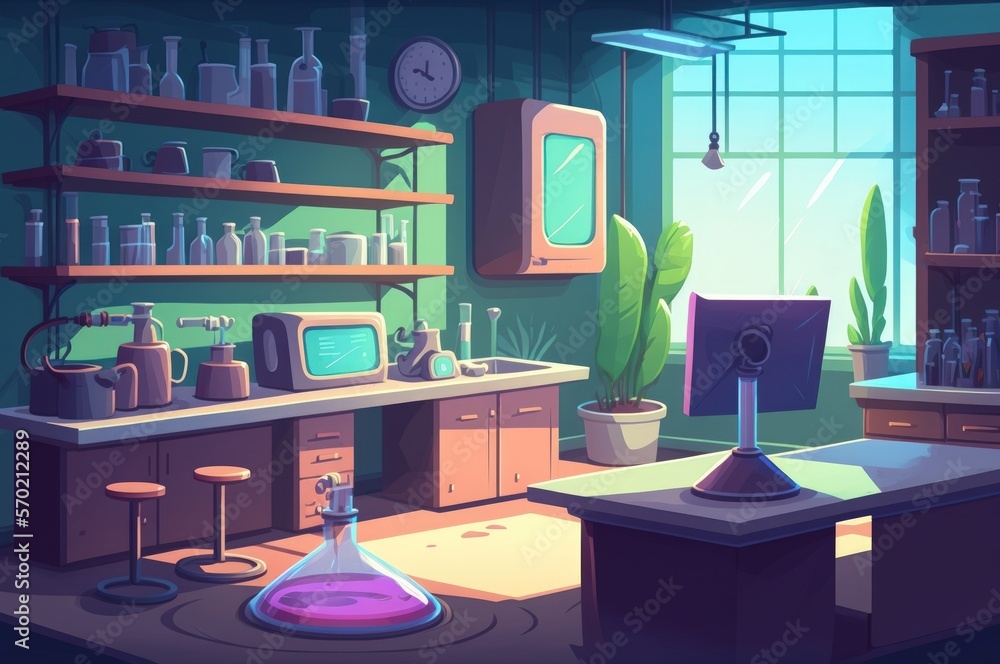 Poster science test background and laboratory background. generative ai