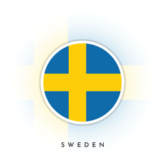 Sweden round flag template design