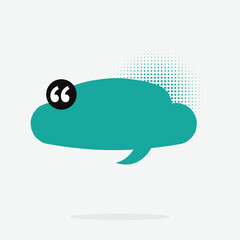 Retro cartoon speech bubble with halftone screen shadow and modern color